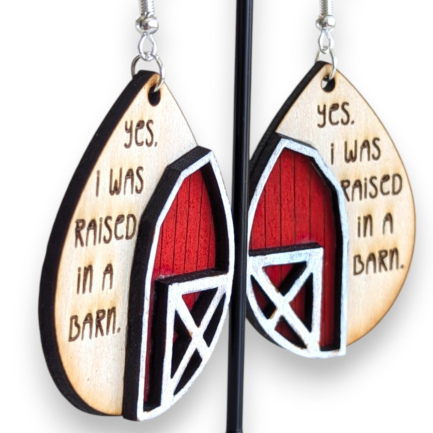 Raised in a Barn Layered Wood Earrings