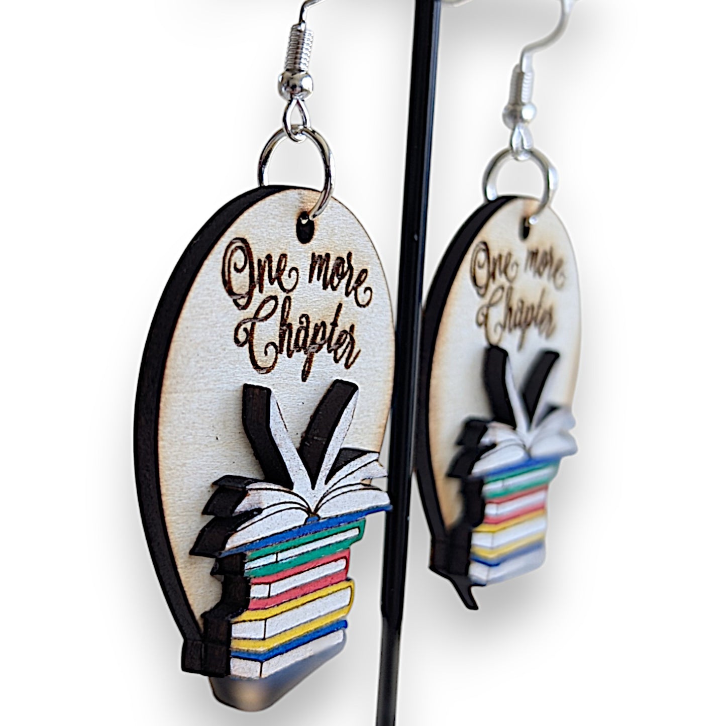 One More Chapter Layered Wood Earrings