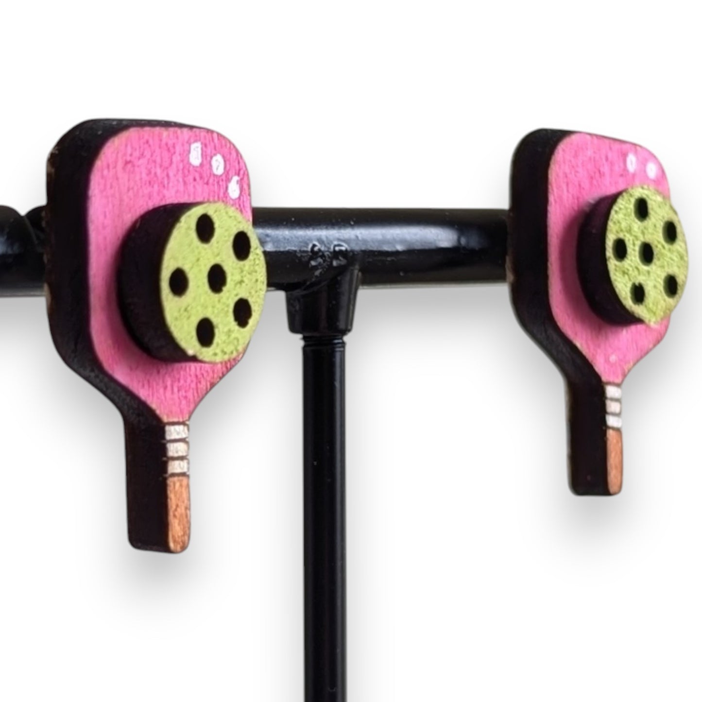 Pickleball Layered Wood Stud Earrings