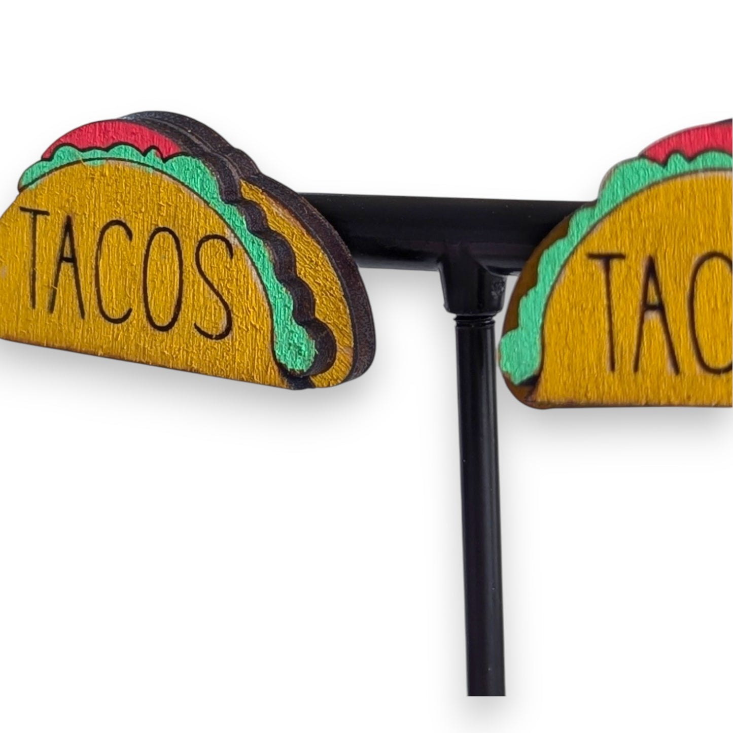 Taco Layered Wood Stud Earrings