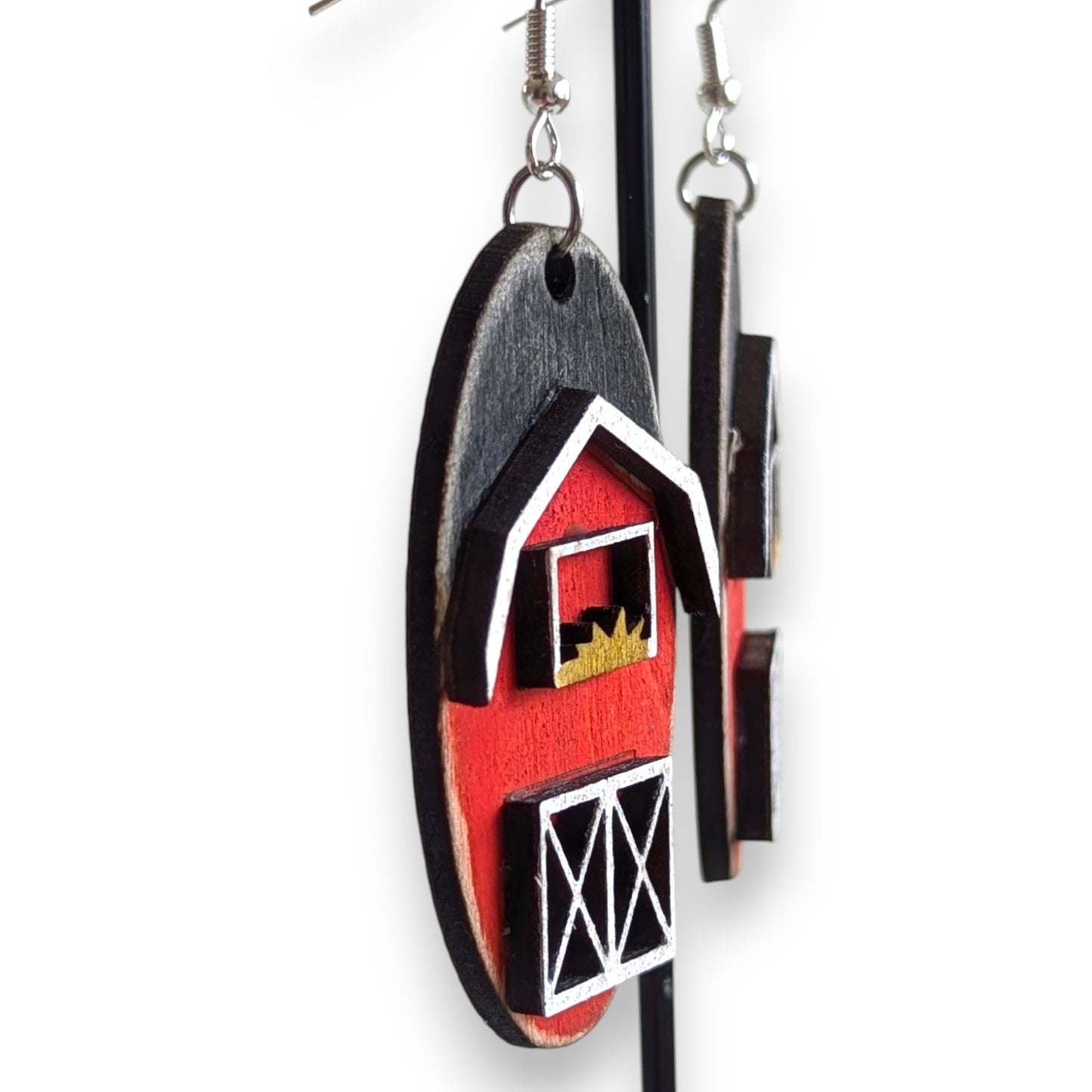 Barn Layered Wood Earrings