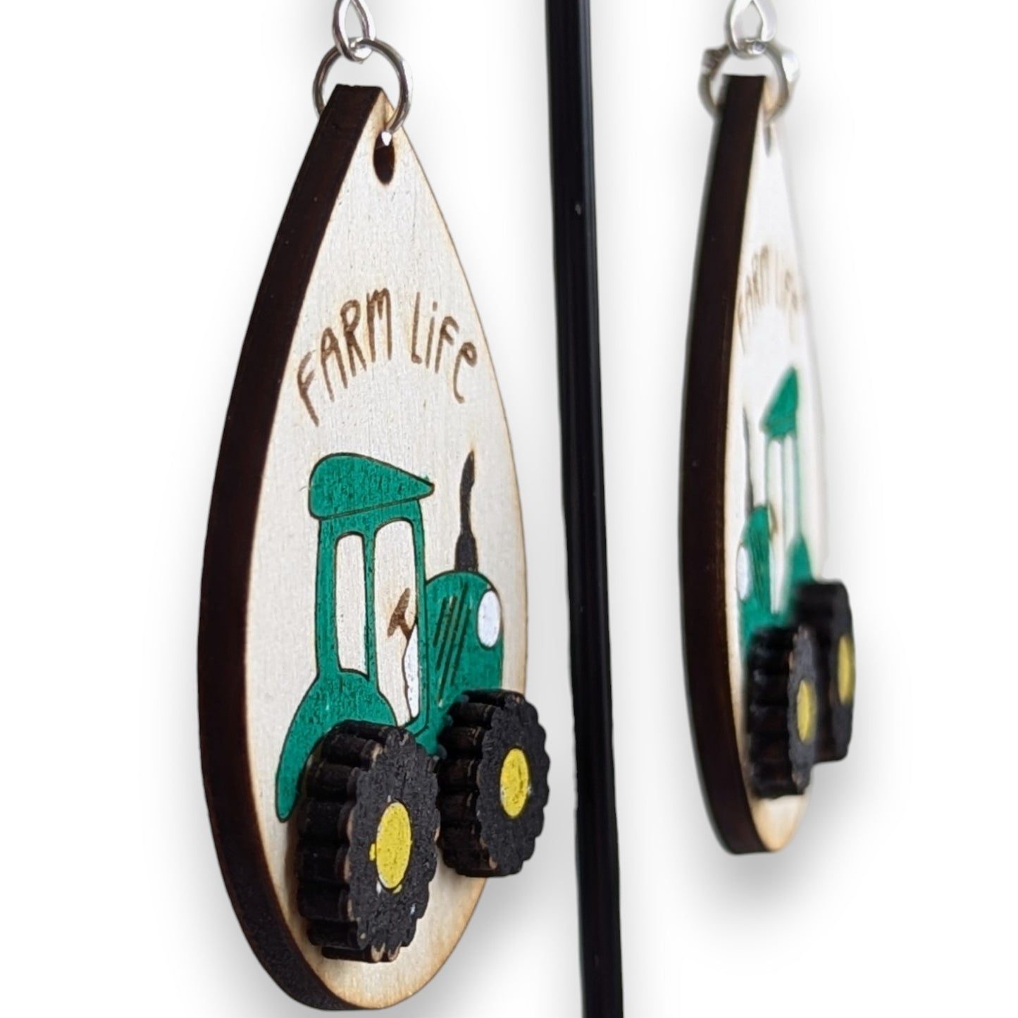 Farm Life Layered Wood Earrings