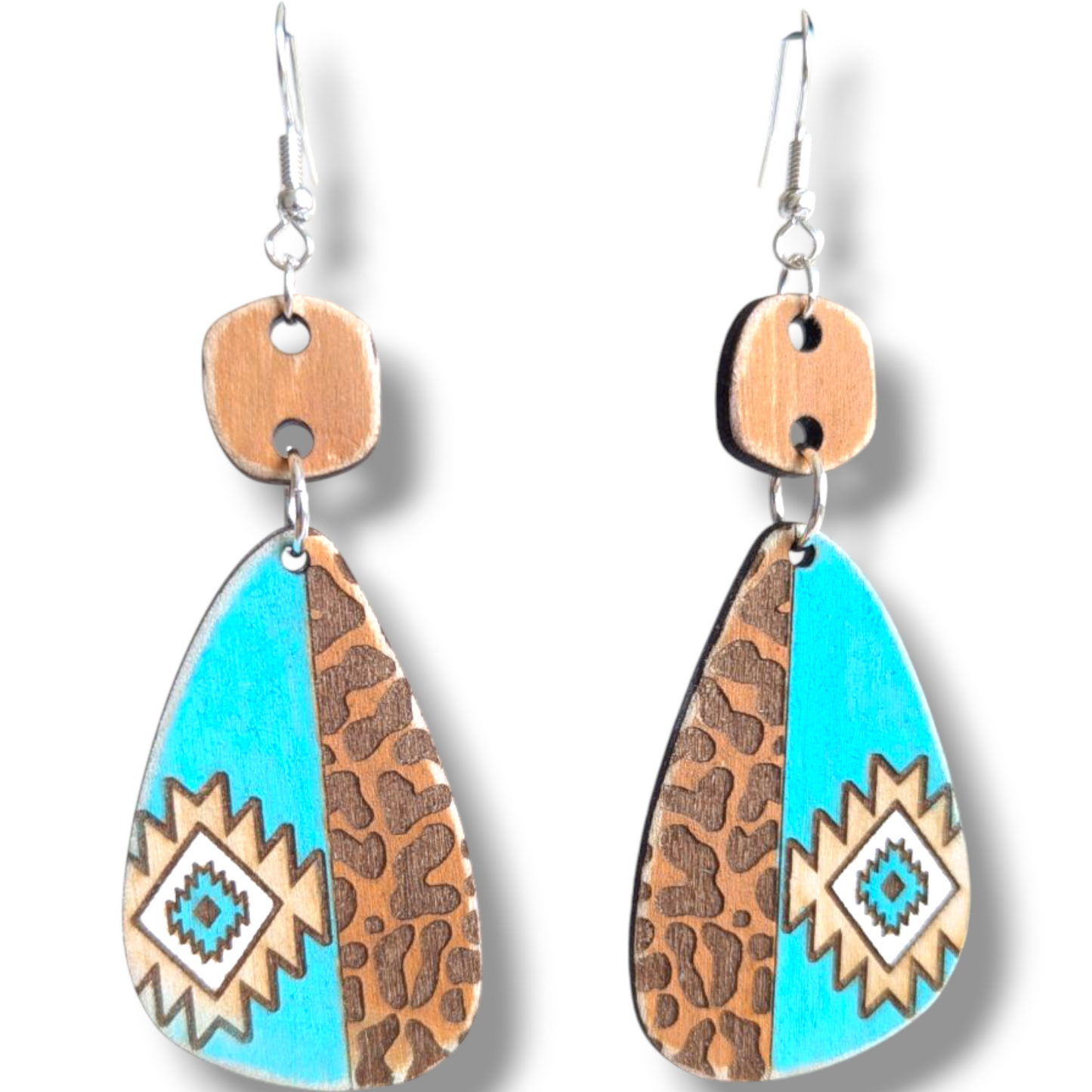 Aztec Boho Wood Earrings