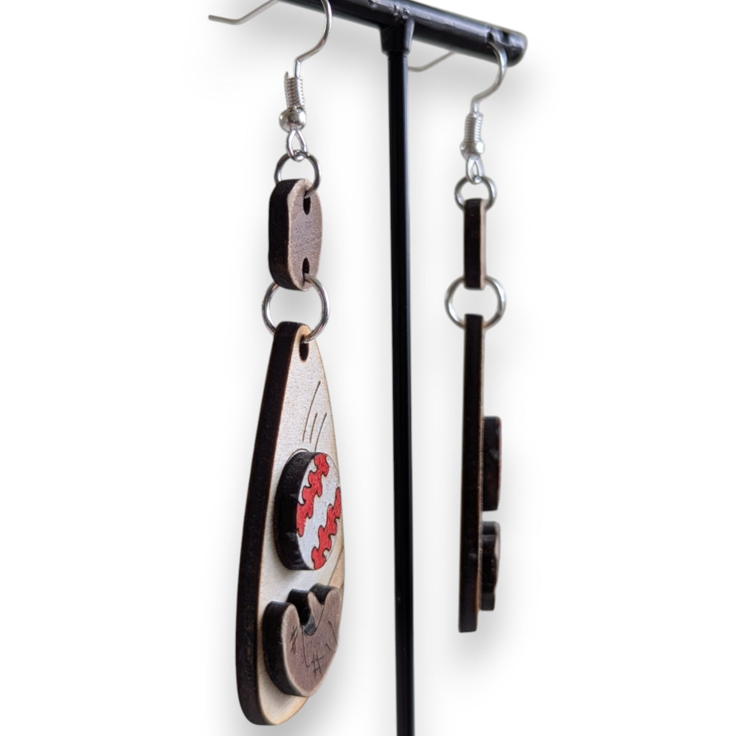 Baseball Glove Layered Wood Earrings