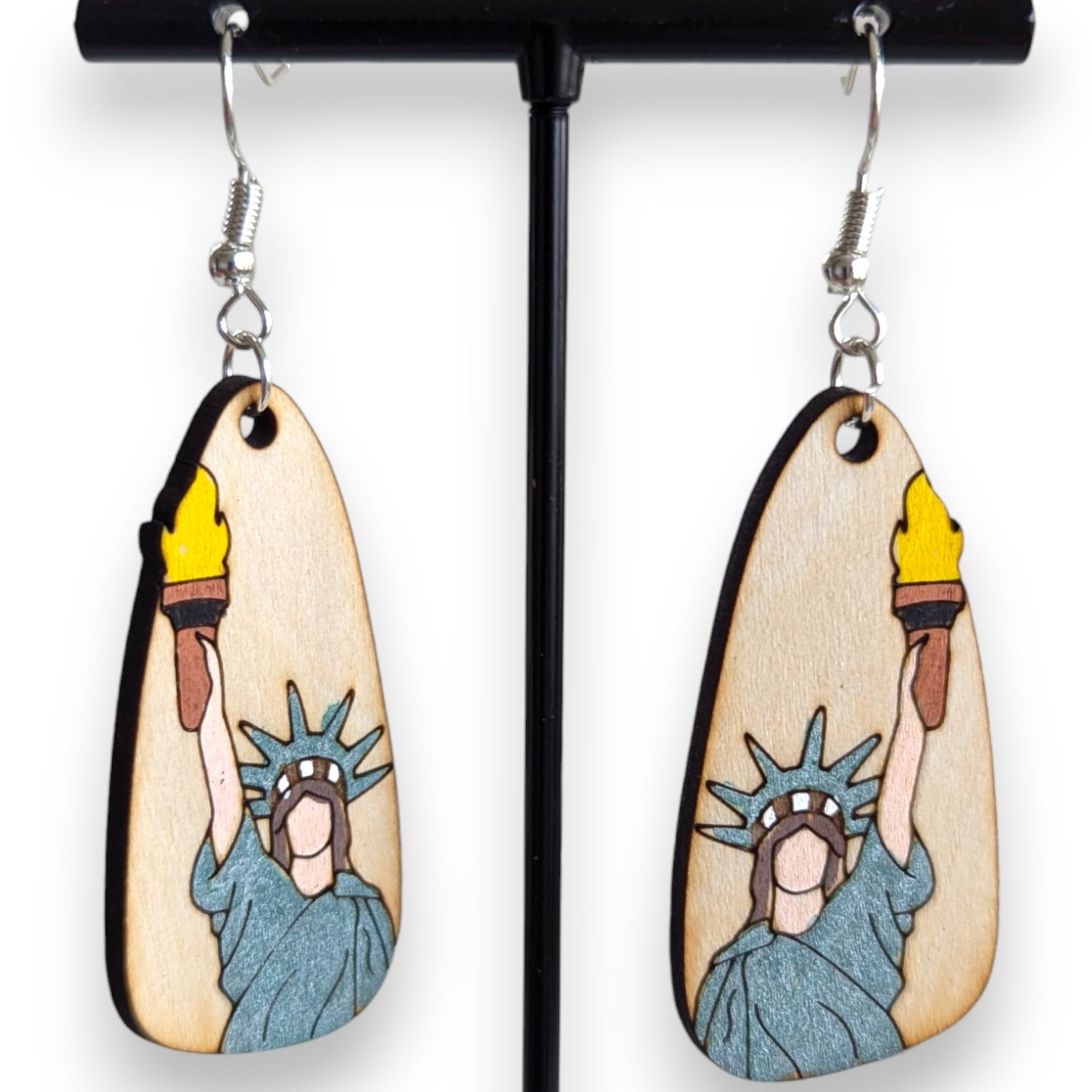 Statue of Liberty Wood Earrings