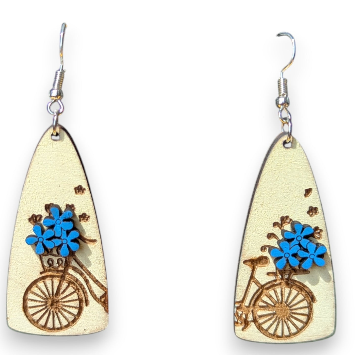 Bicycles and Flowers Boho Dangle Earring