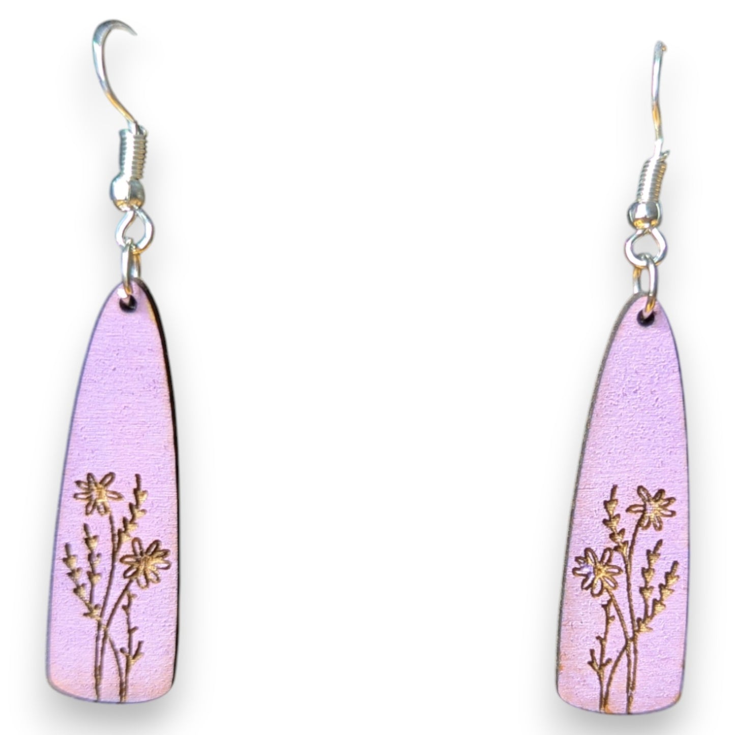 Wildflower Wood Dangle Earring