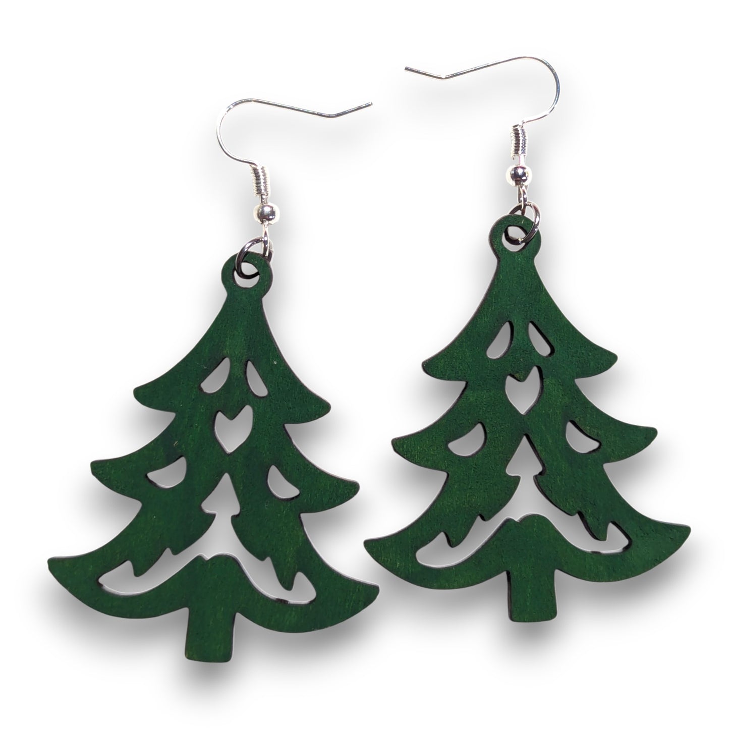 Christmas Tree Wood Earrings