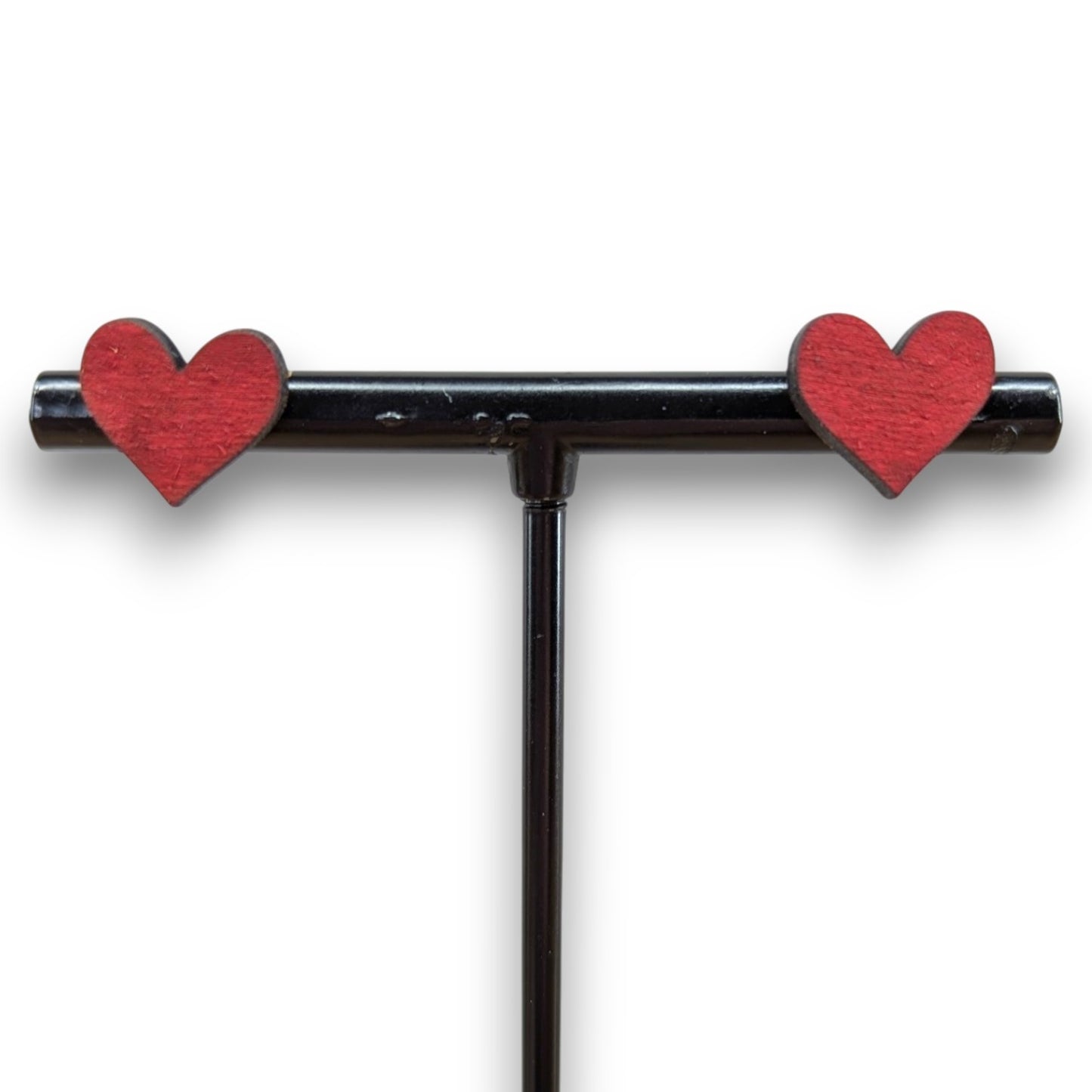 Heart Stud Wood Earrings