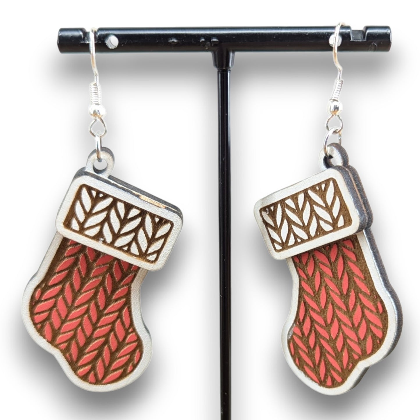 Sweater Print Stocking Layered Earrings