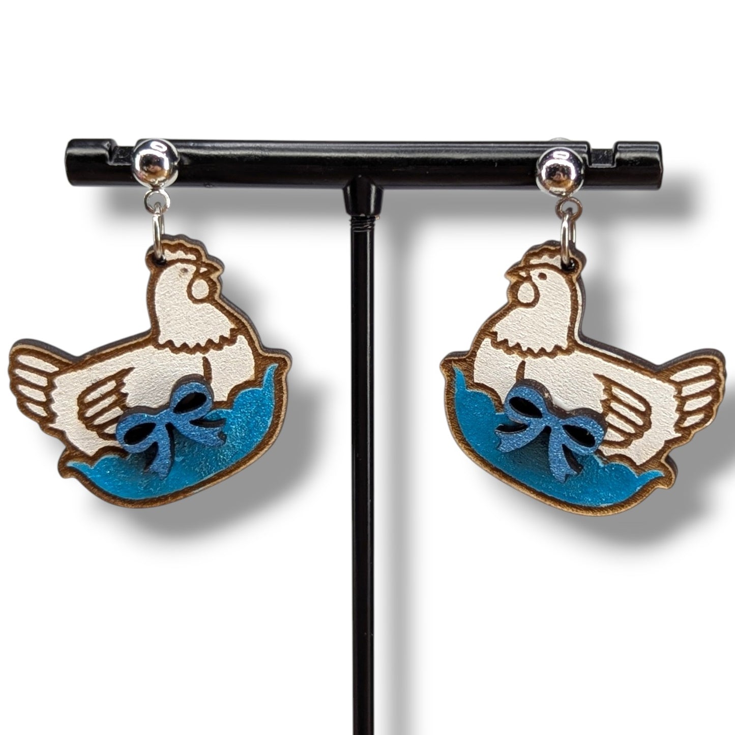 Vintage Hen on Nest Earrings