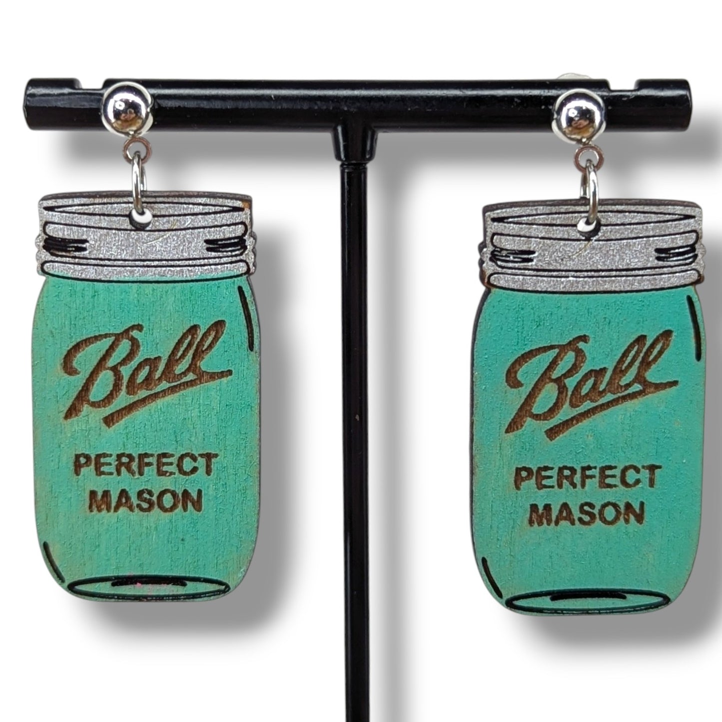 Vintage Ball Mason Jar Earrings