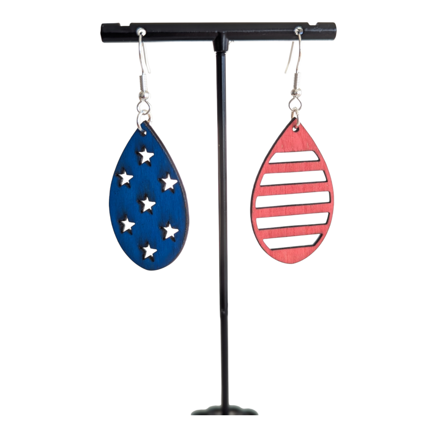 Wood Flag Earrings