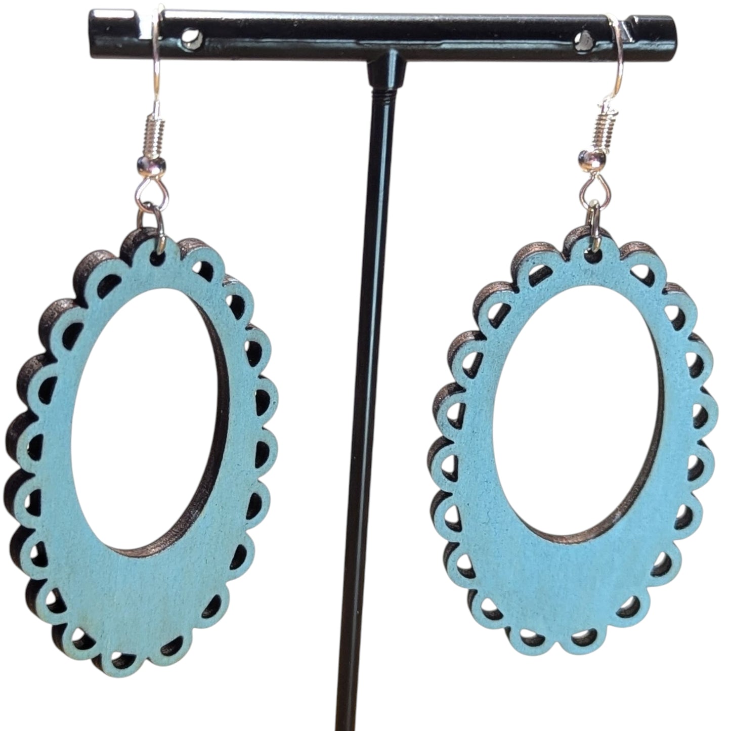 Scalloped Wood Earrings