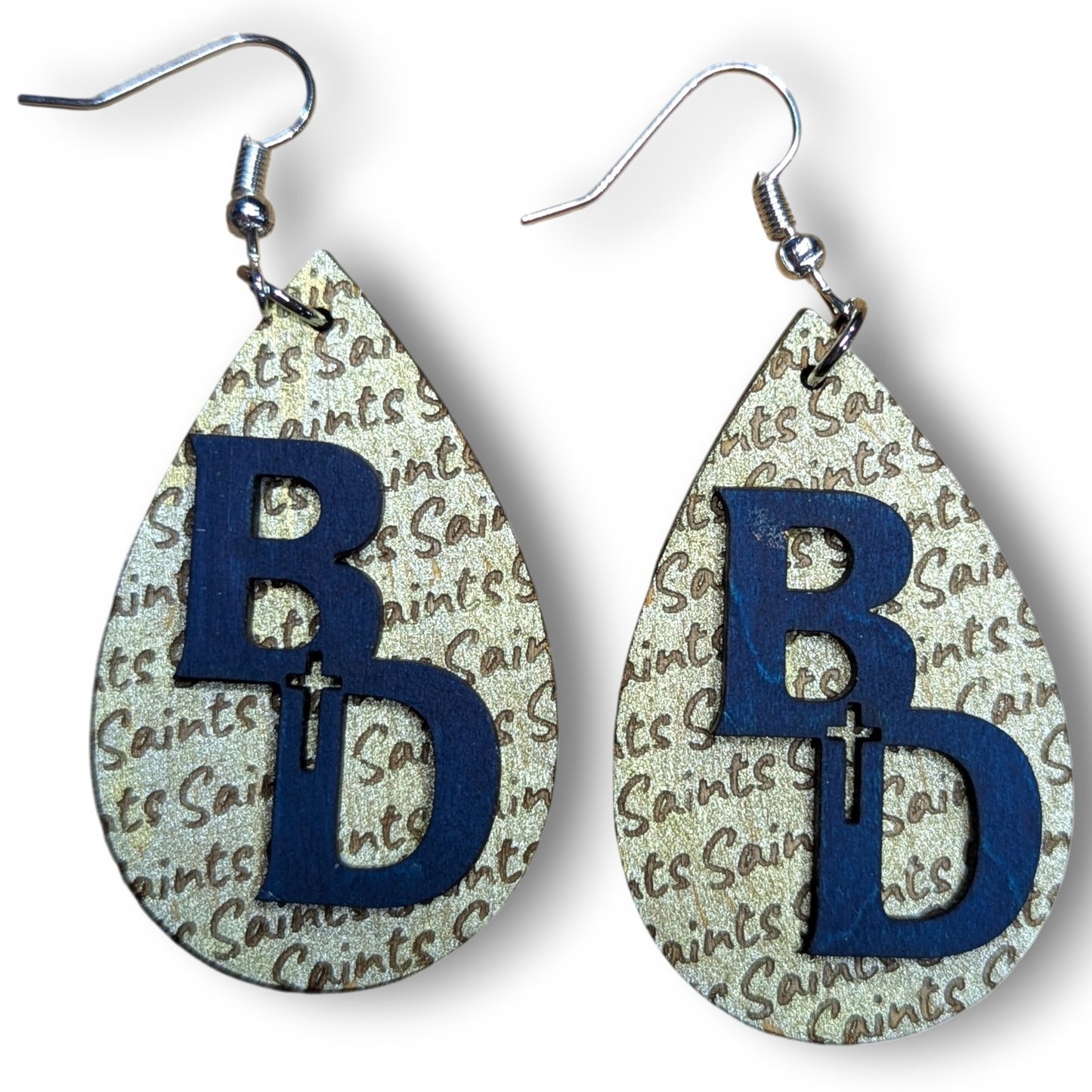 Go Team Go Wood Layered Earrings