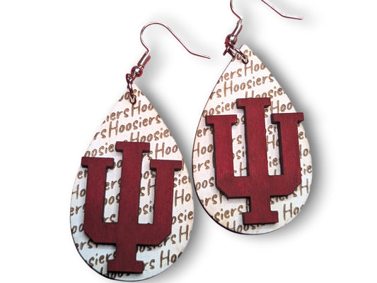 Go Team Go Wood Layered Earrings