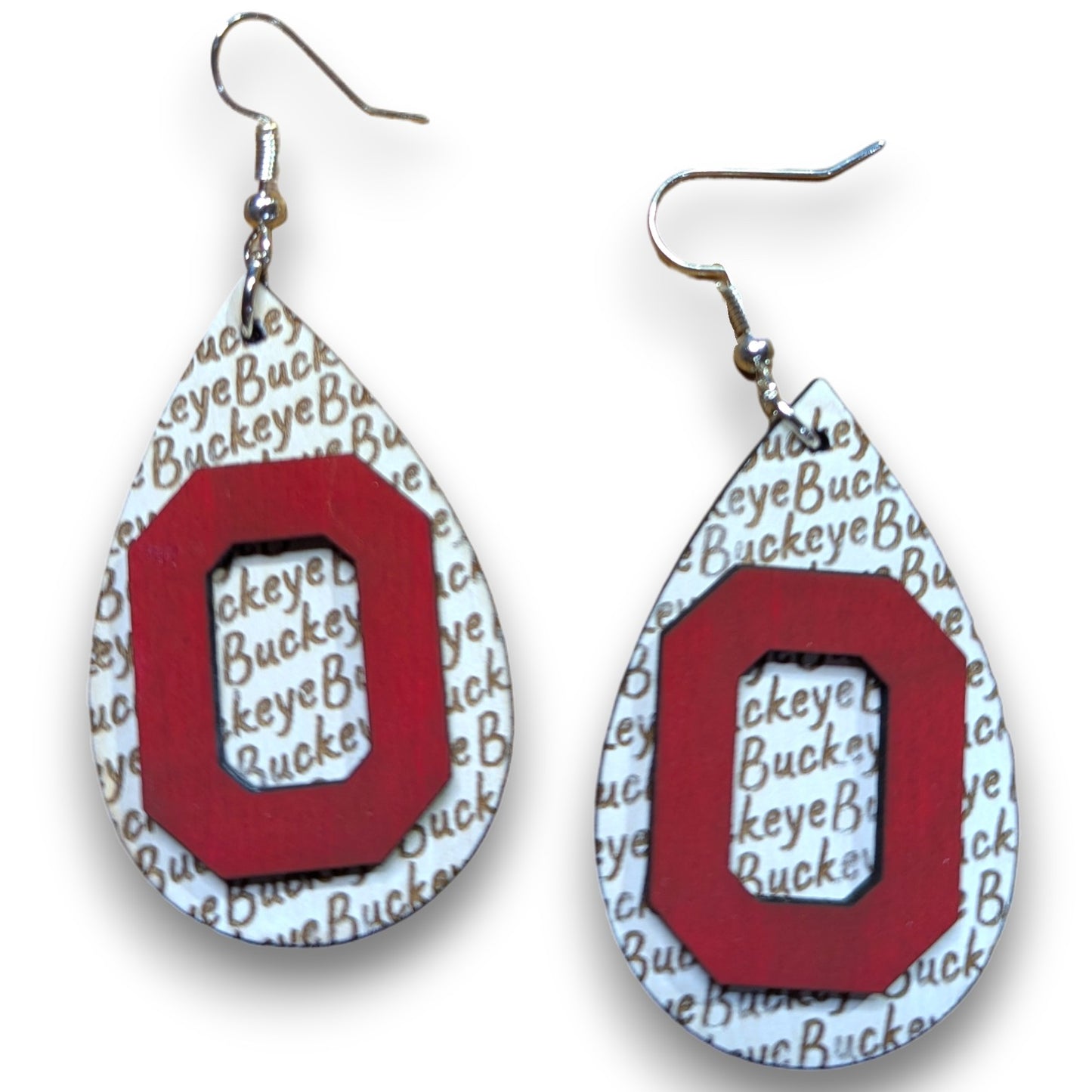 Go Team Go Wood Layered Earrings