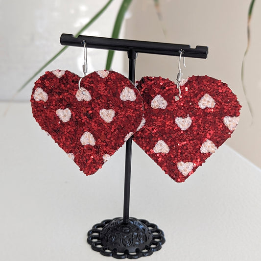 The Glitter Heart Earrings