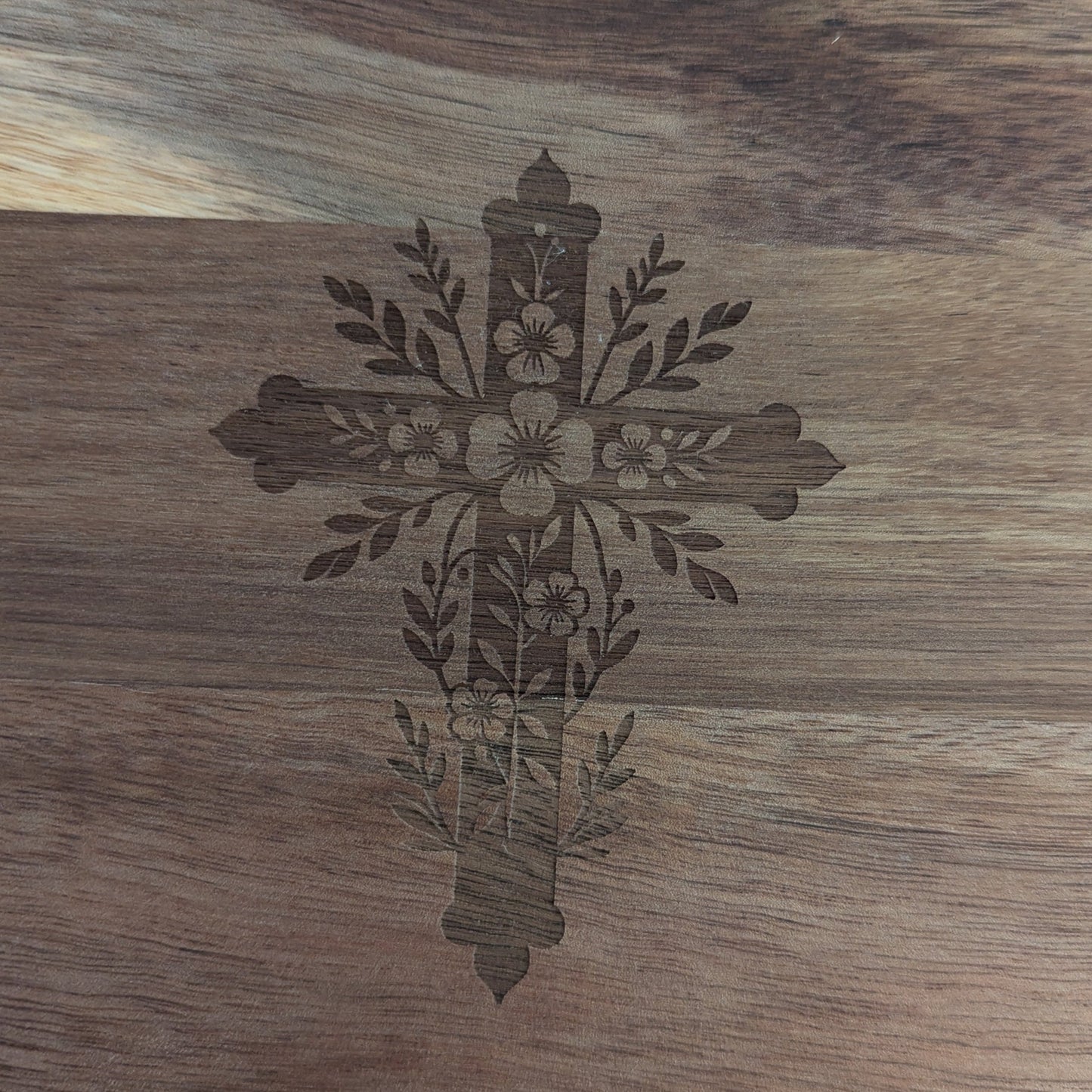 Floral Cross Cutting Board