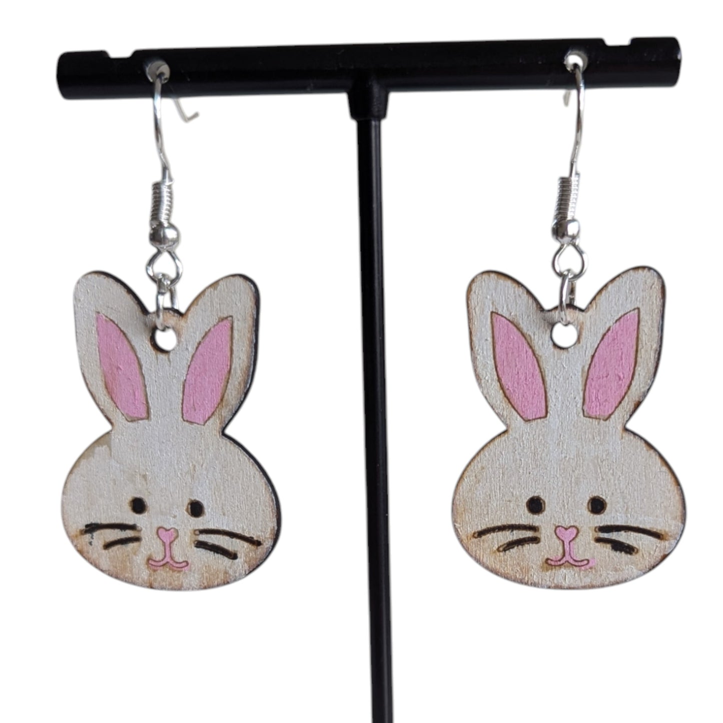 Wooden Bunny Earrings
