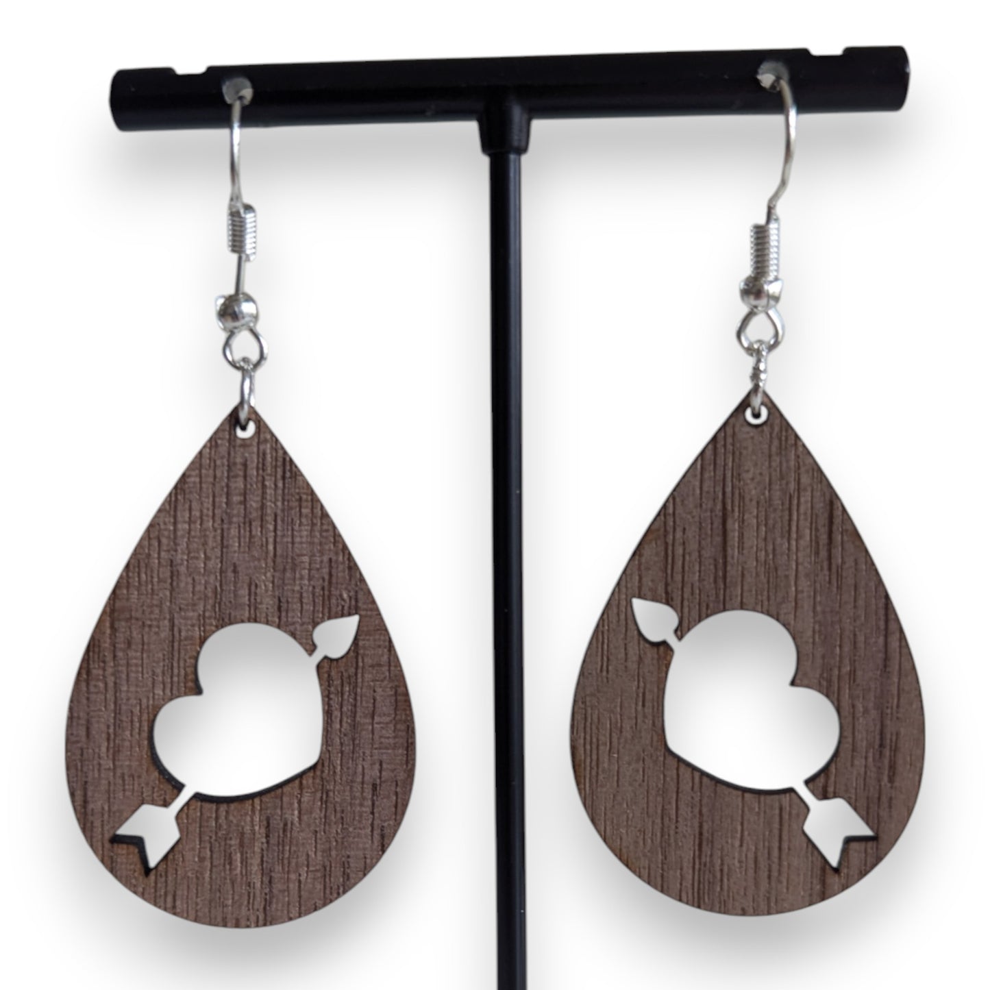 Cupids Heart Wooden Earrings