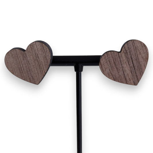 Heart Wooden Earrings