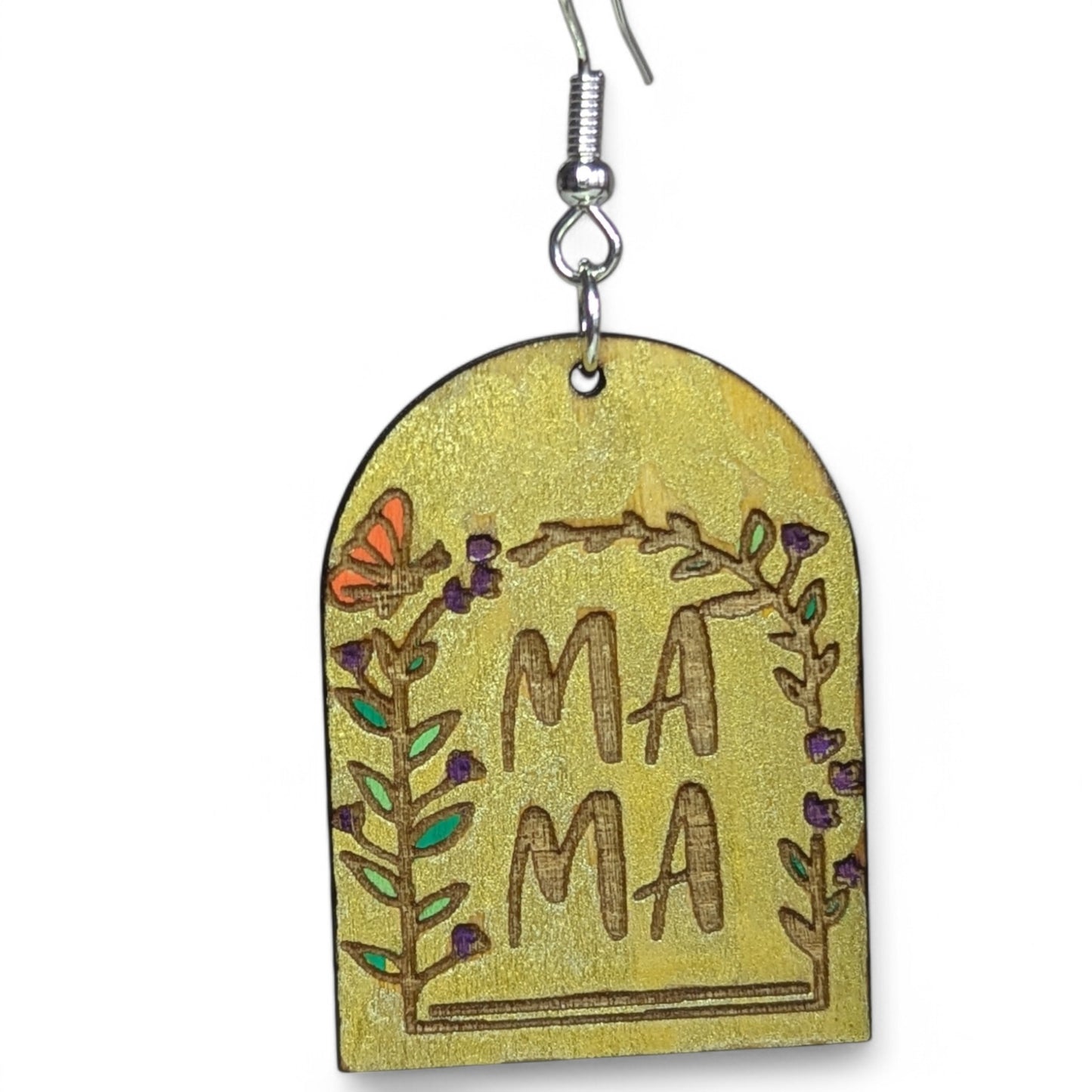 Mama Mia Wood Earrings