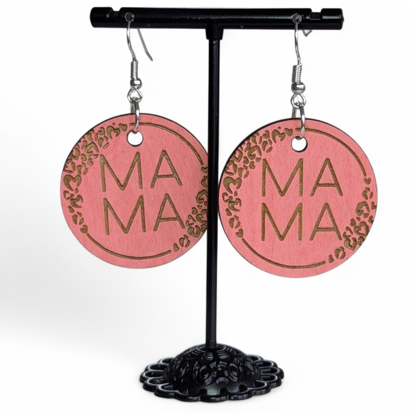 Mama Mia Wood Earrings