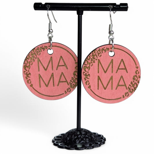 Mama Mia Wood Earrings