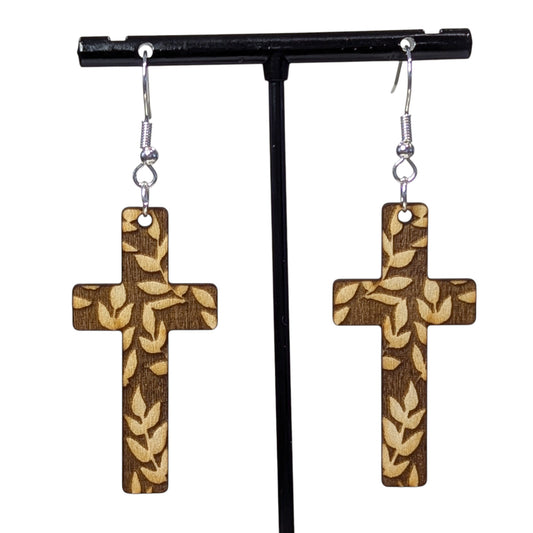 Cross Leaf Earrings