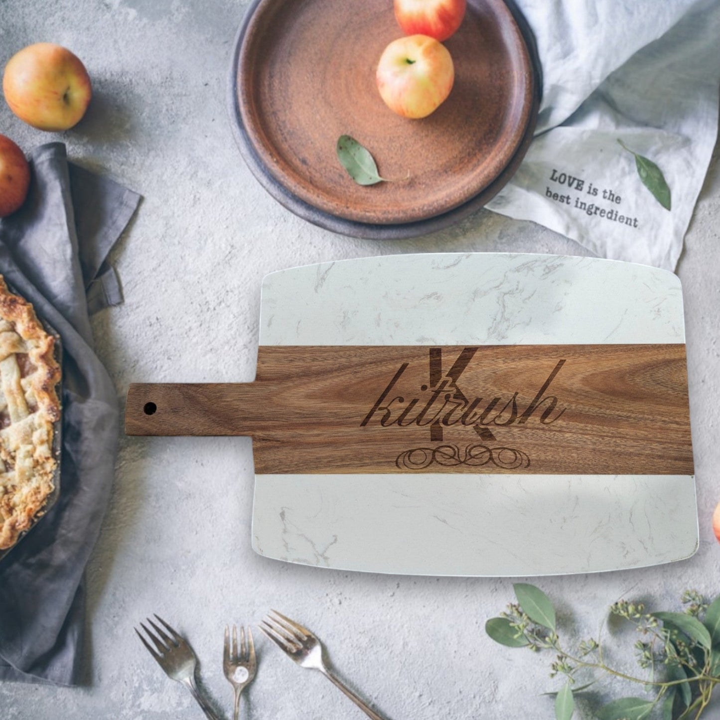 Marble & Wood Cutting Board