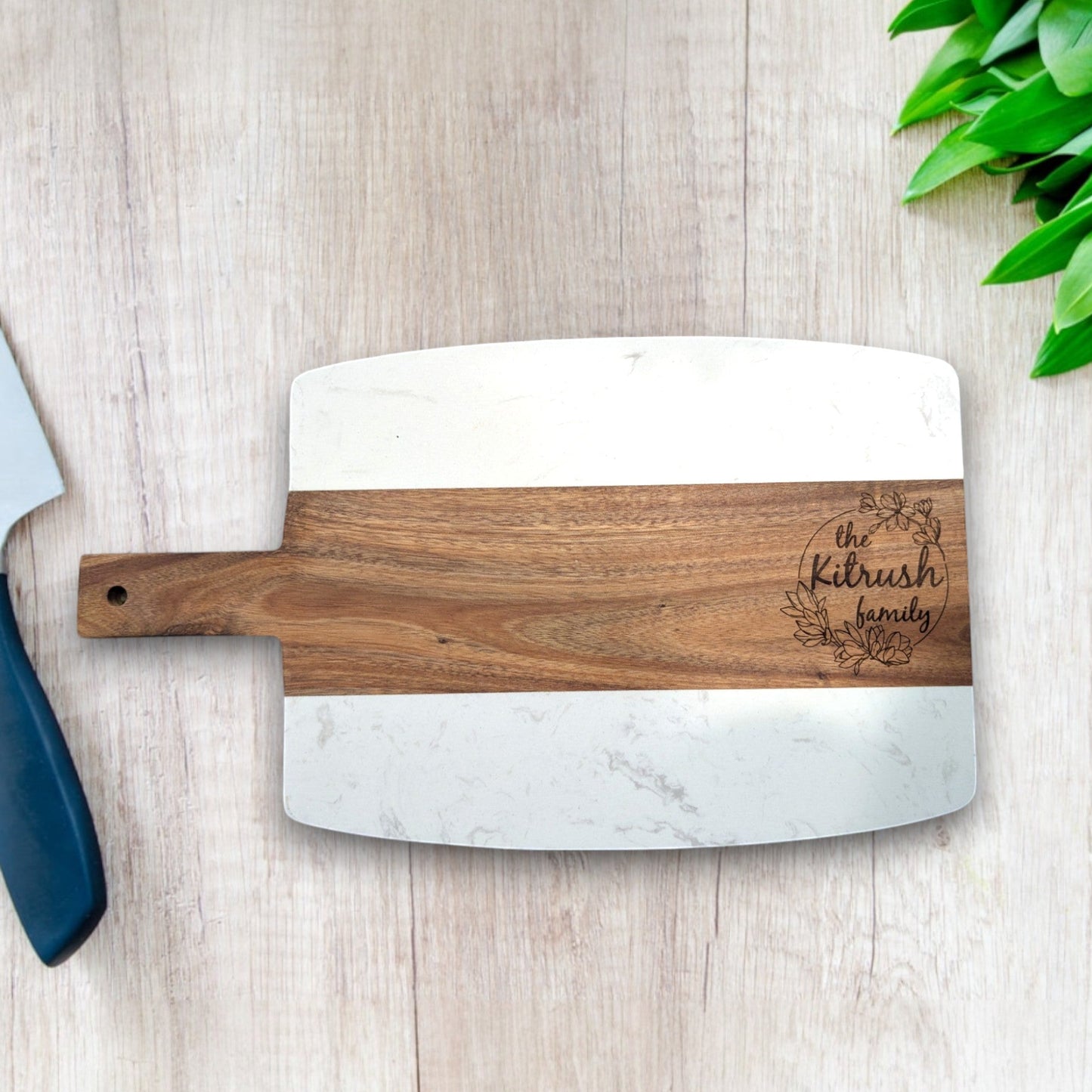 Marble & Wood Cutting Board