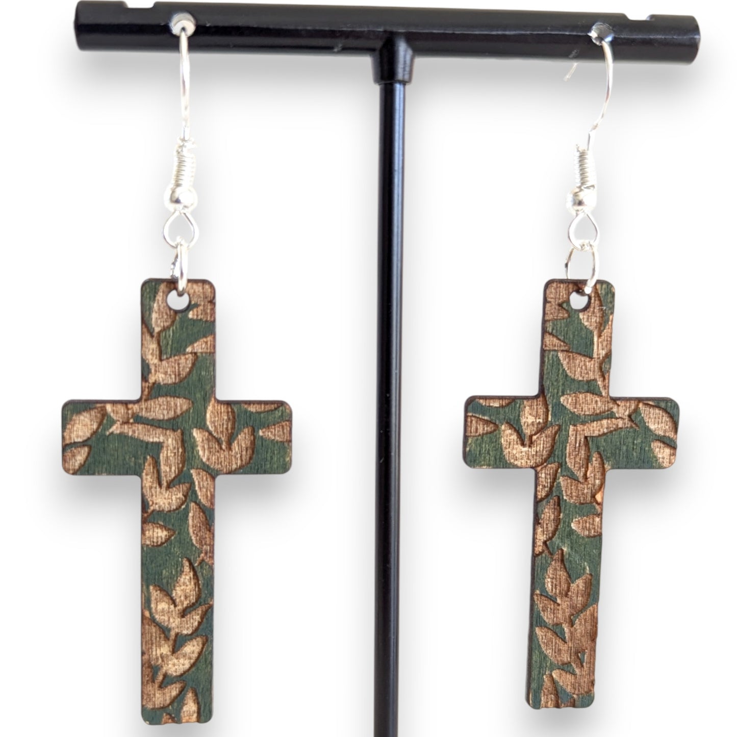 Cross Leaf Earrings