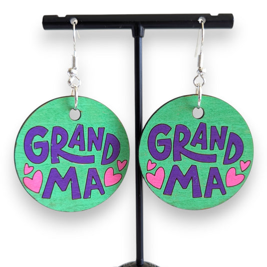 Grandma Heart Earrings