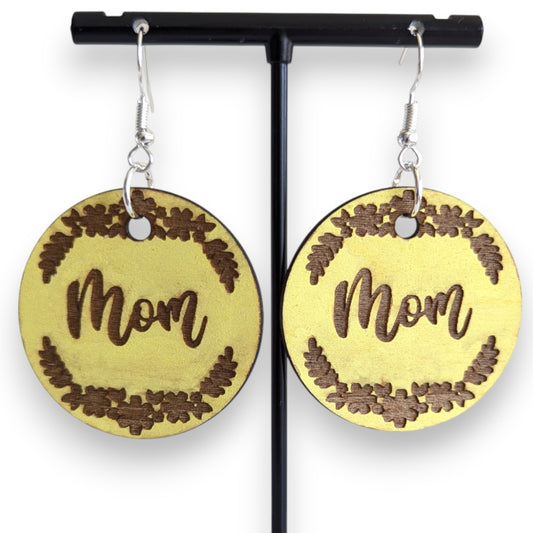 Mom Wood Earrings