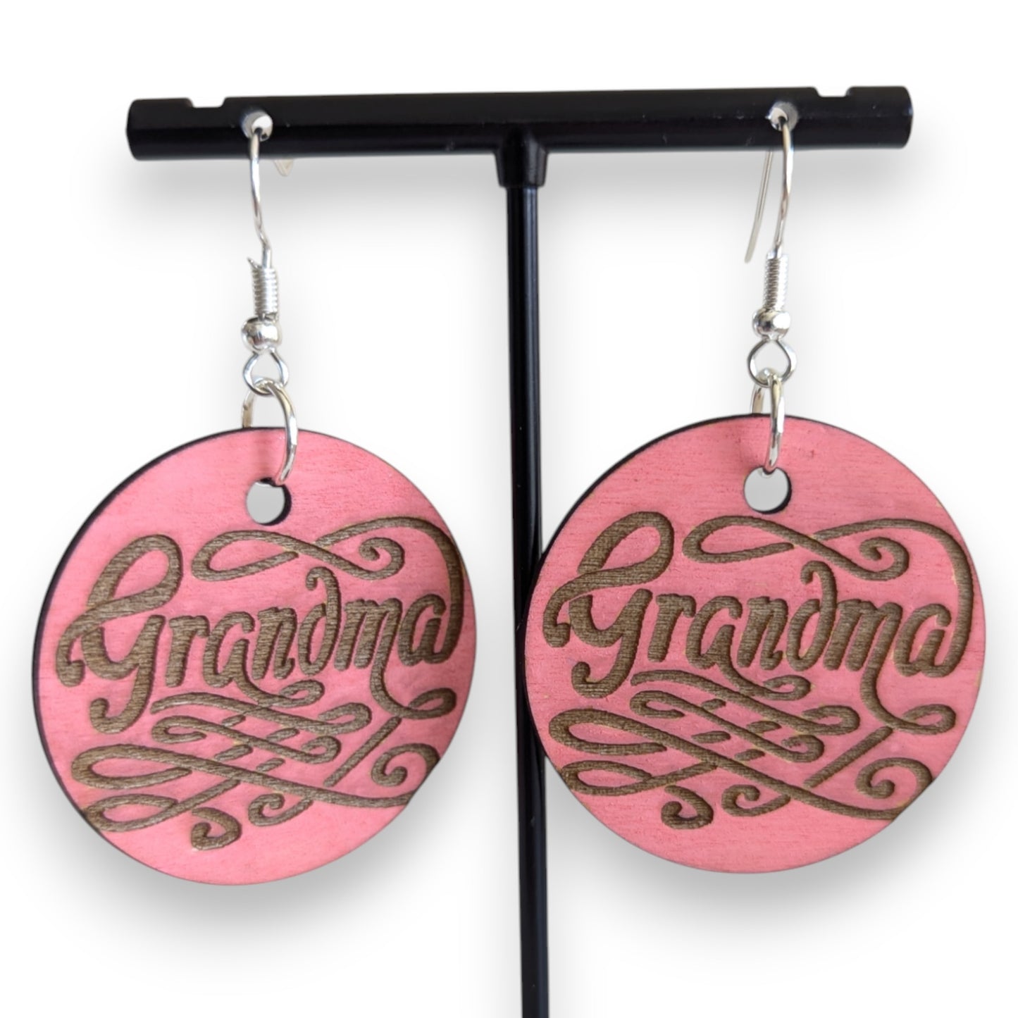 Grandma Swirl Wood Earrings
