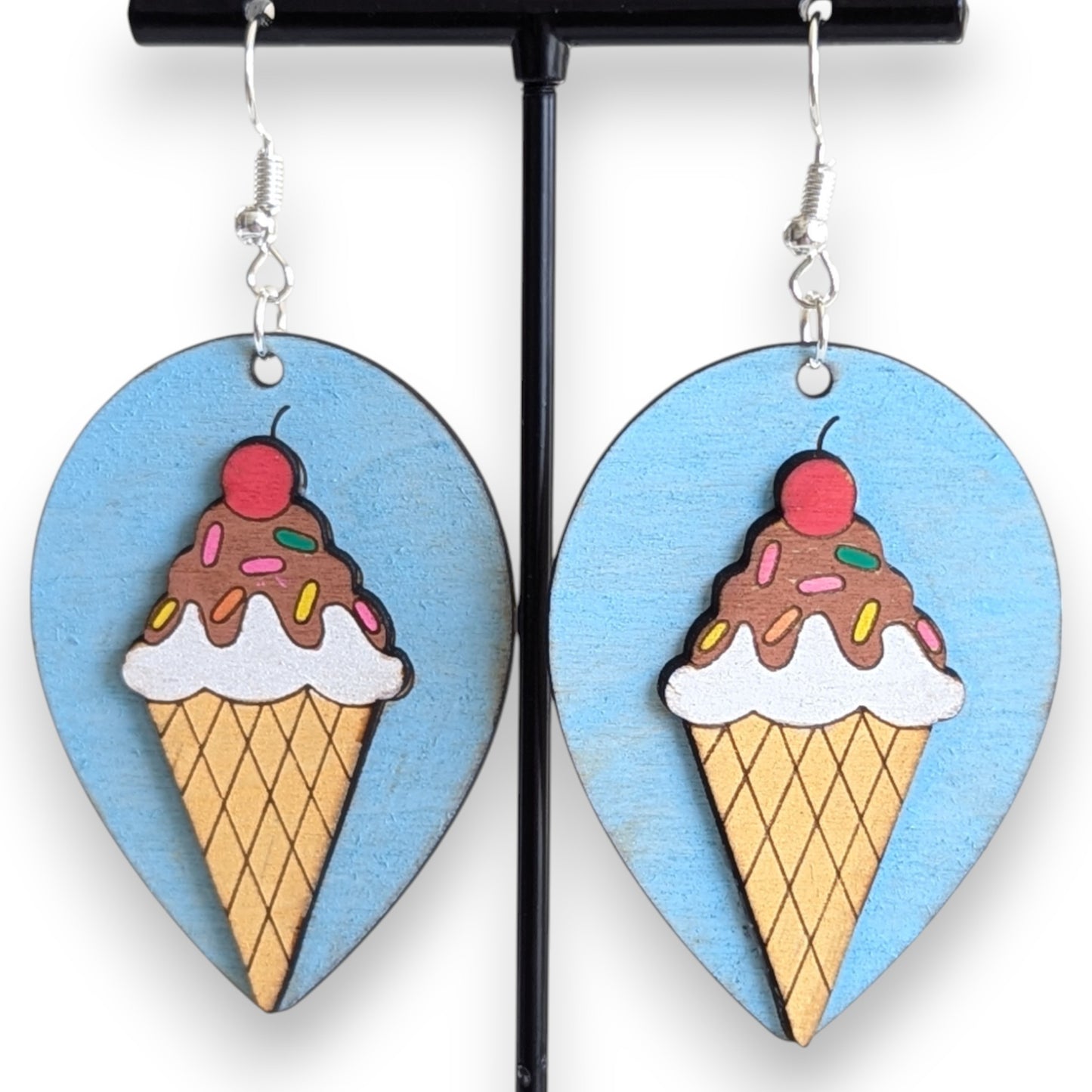 Ice Cream Cone Layered Earrings