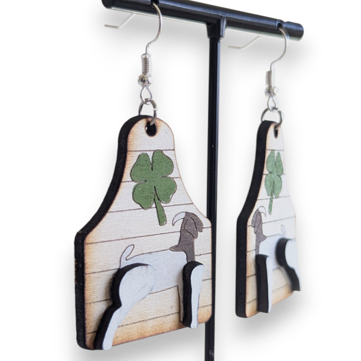 4-H Goat Layered Wood Earrings