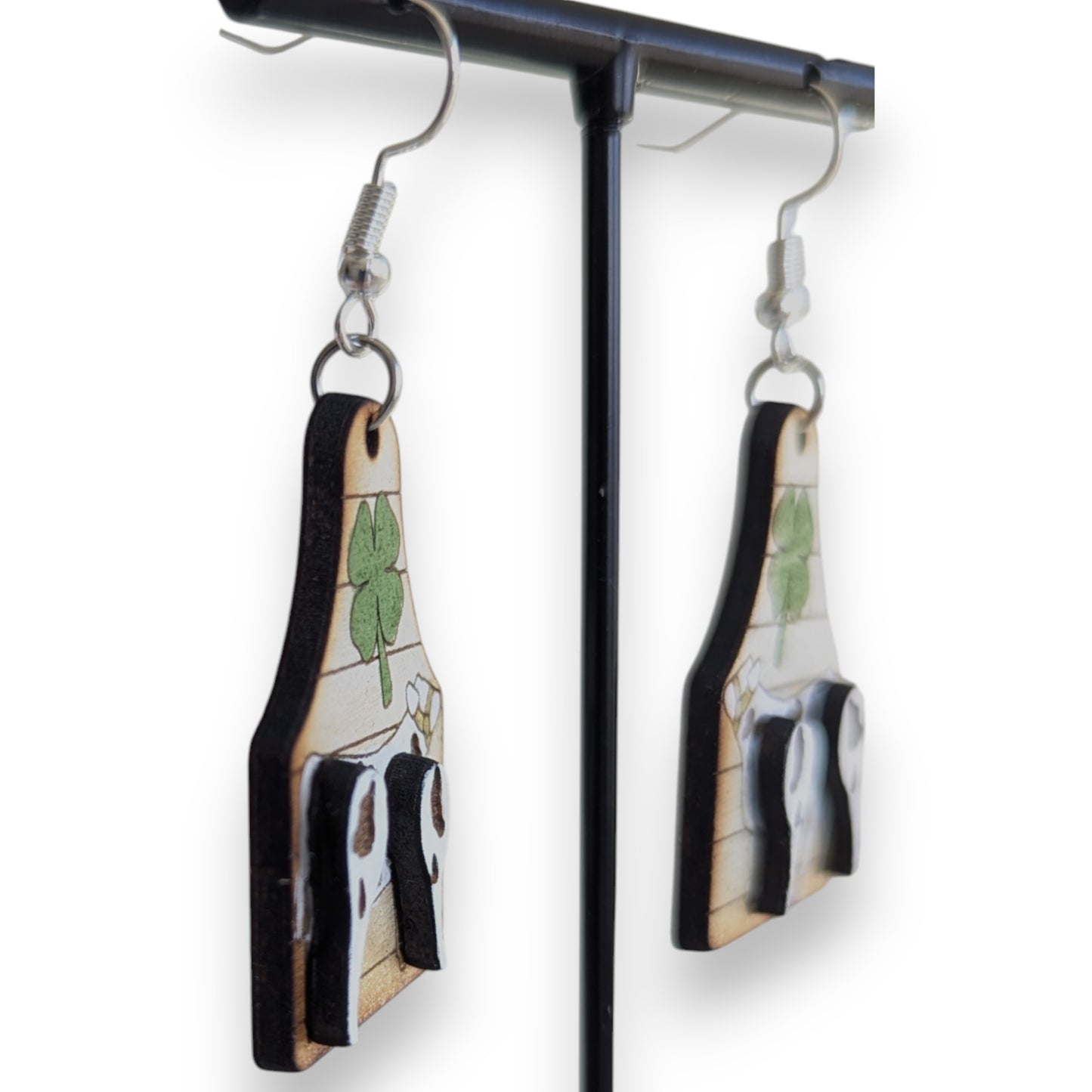 4-H Dairy Cow Layered Wood Earrings