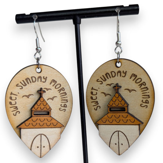 Sweet Sunday Morning Layered Wood Earrings