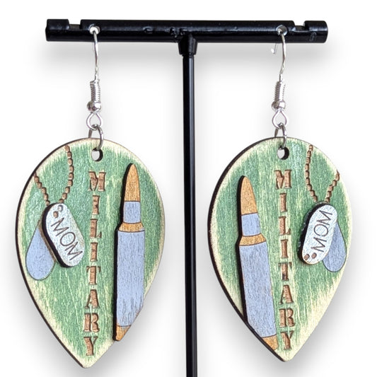 Military Wood Earrings