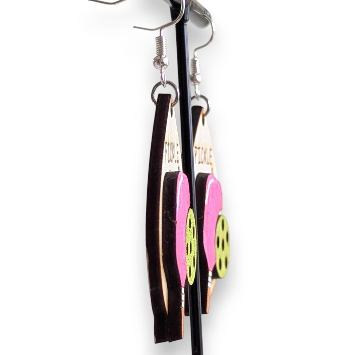 Pickleball Layered Wood Earrings