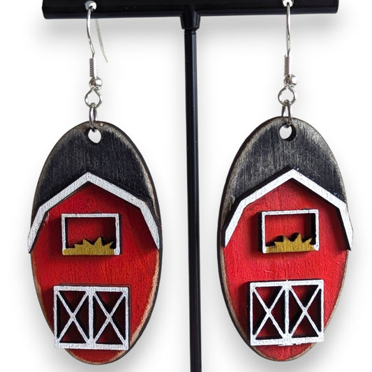 Barn Layered Wood Earrings