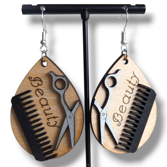 Beauty Layered Wood Earrings