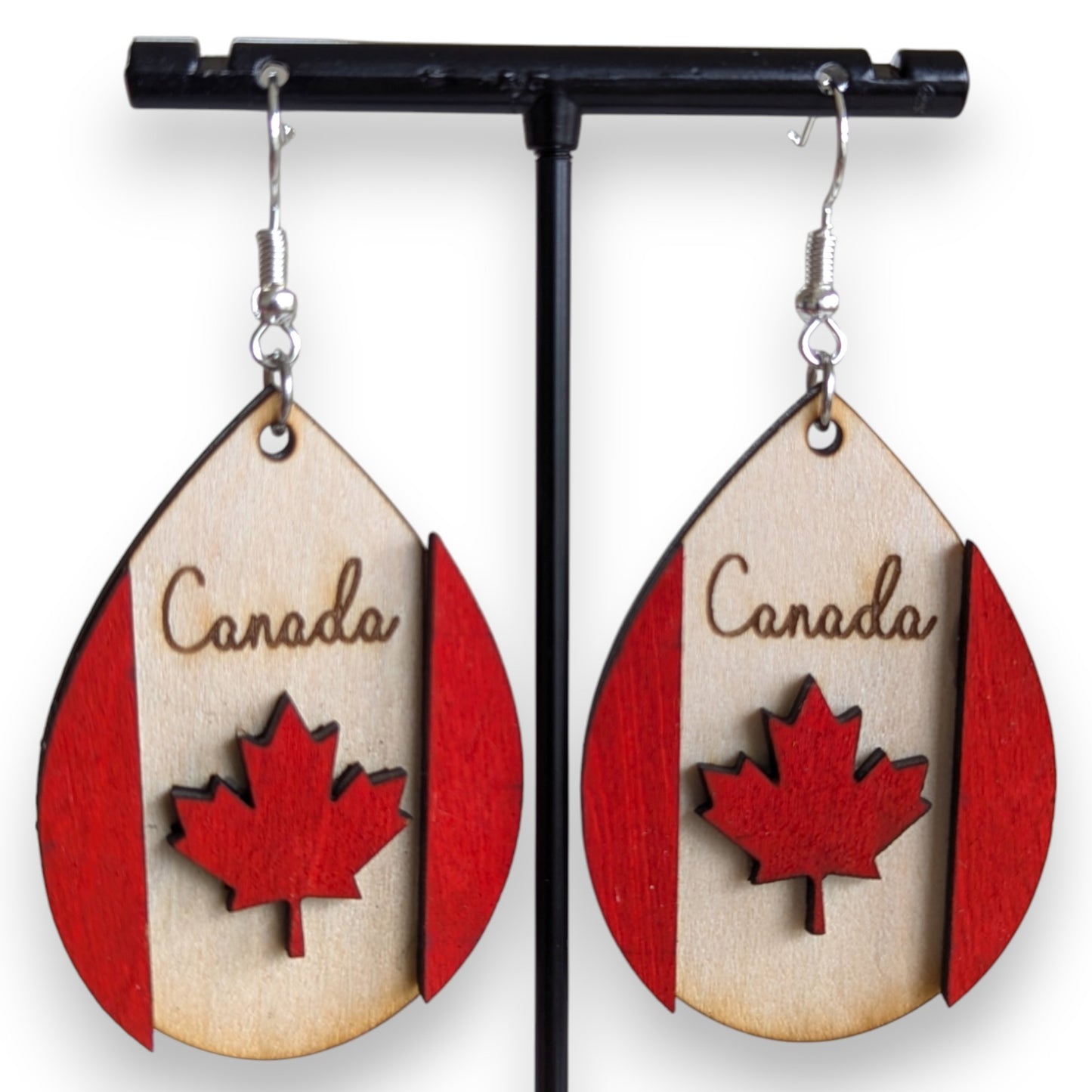 Canada Layered Wood Earrings