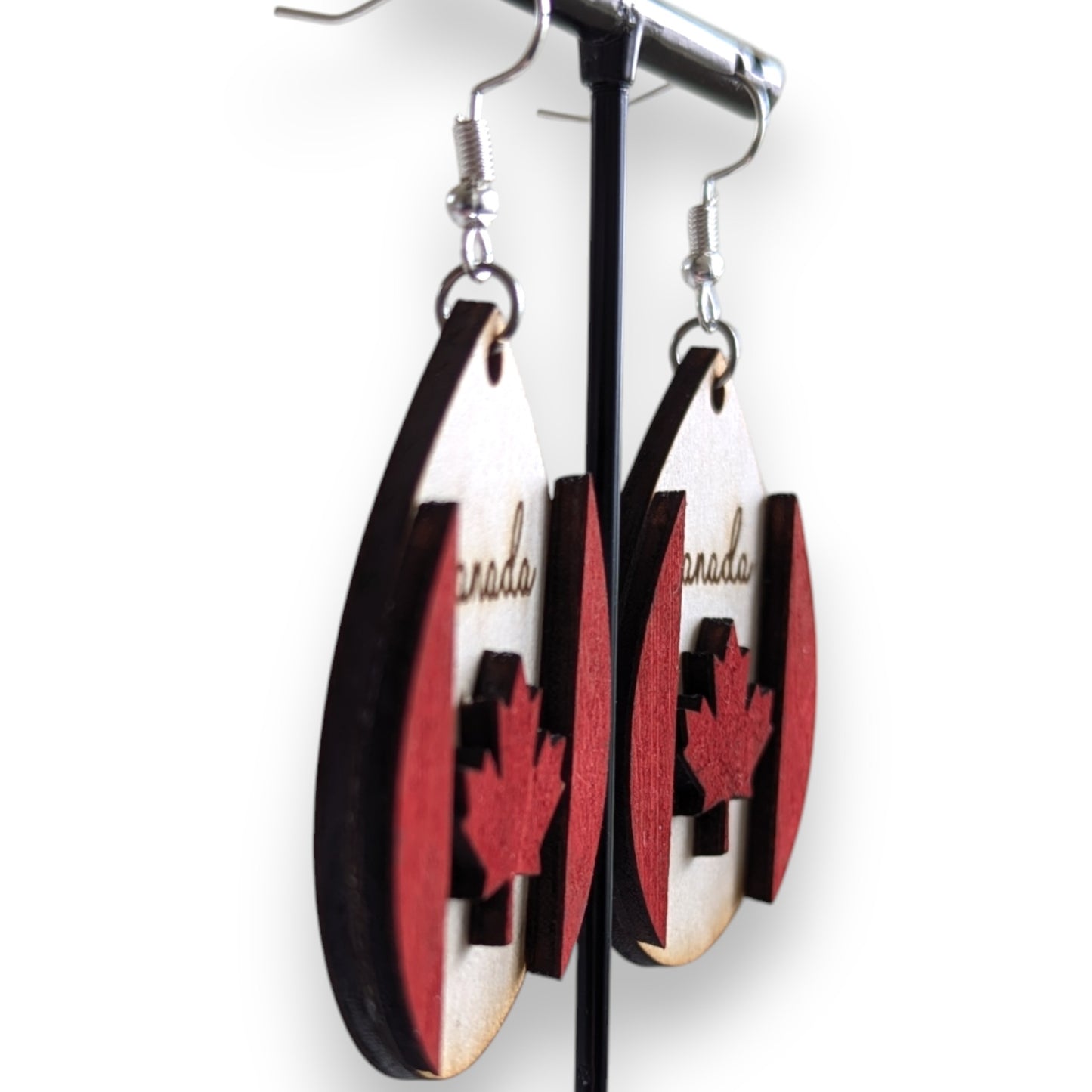 Canada Layered Wood Earrings