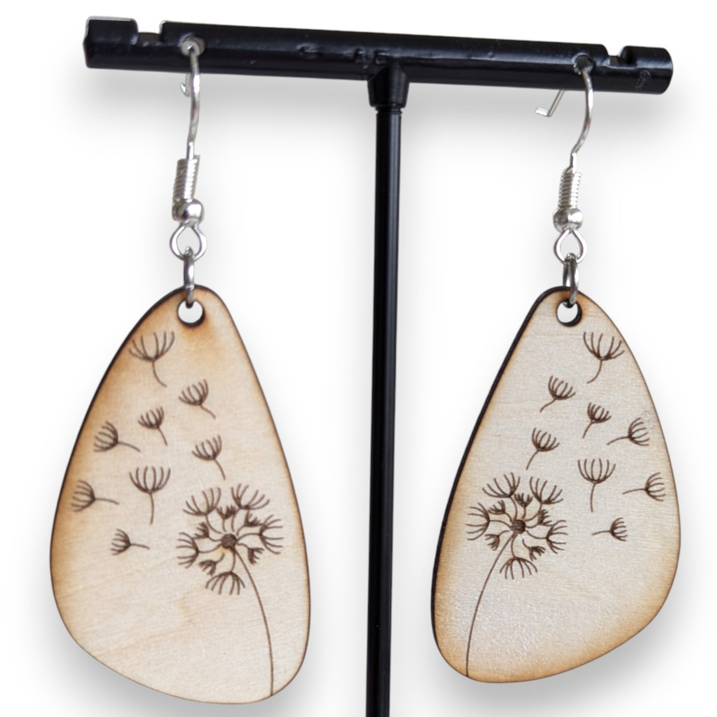 Wish Etched Wood Earrings