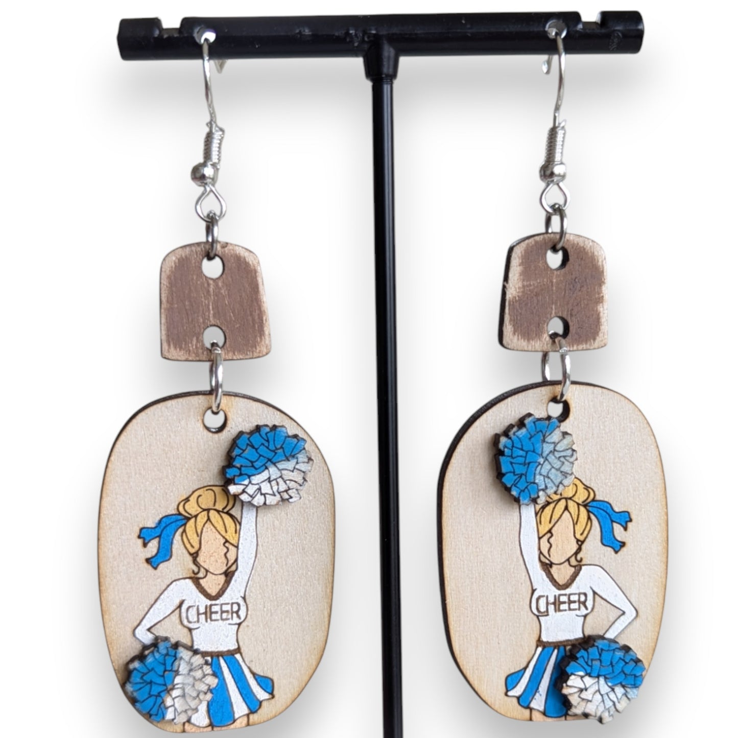 Cheerleader Layered Wood Earrings