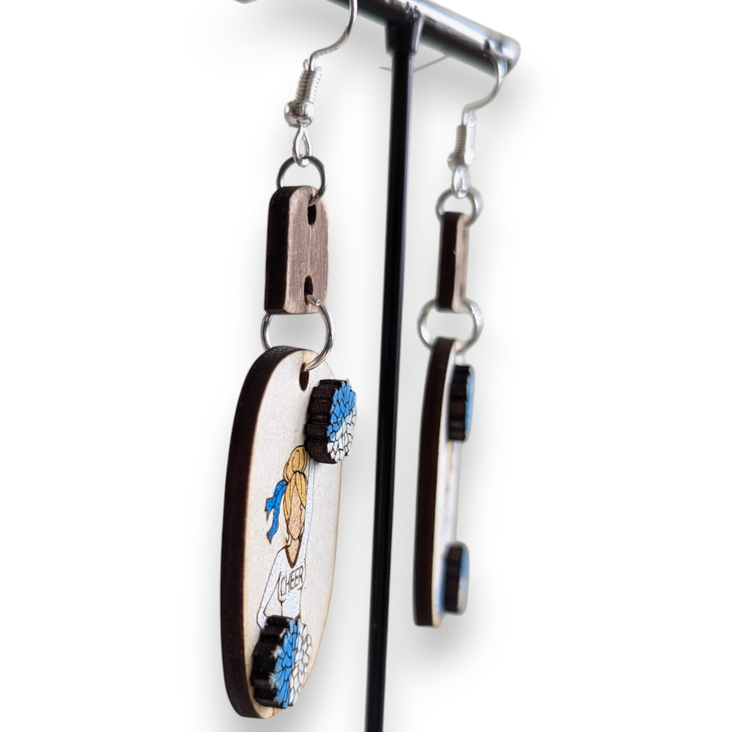Cheerleader Layered Wood Earrings