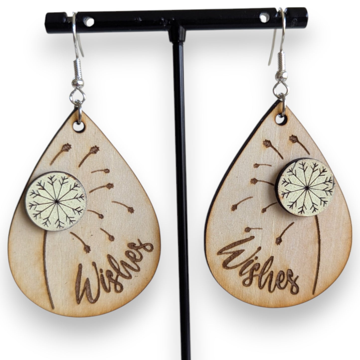 Wishes Layered Wood Earrings